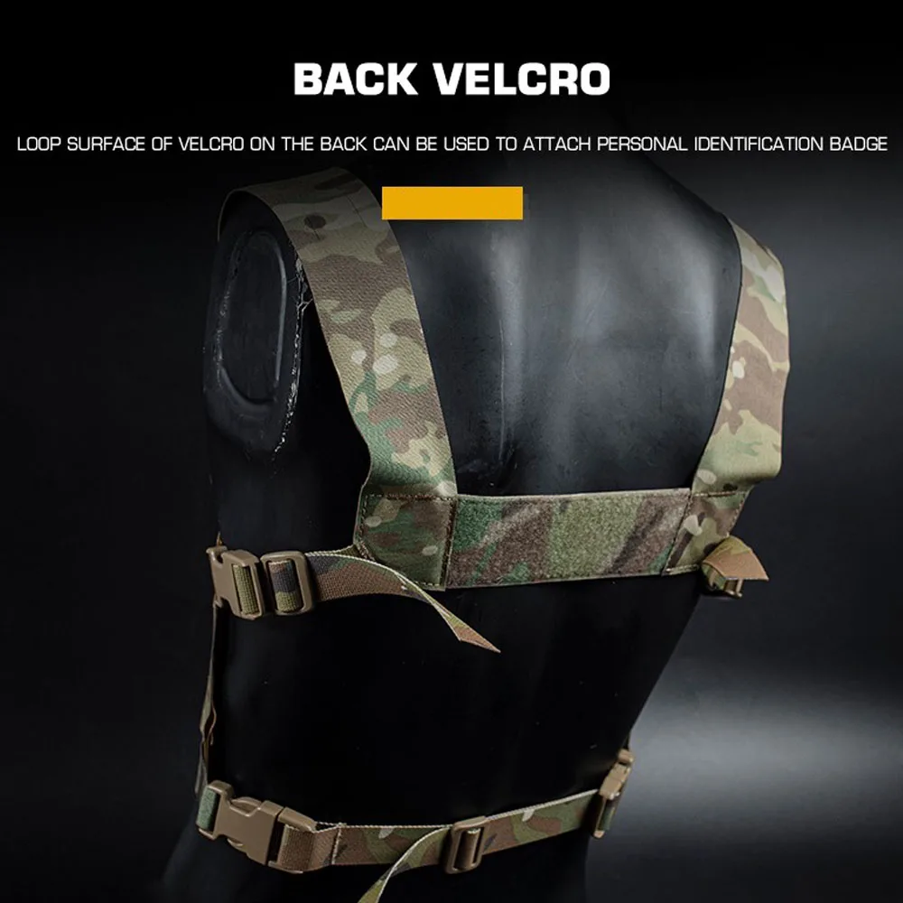 Ferro Style-chaleco táctico de caza Airsoft, accesorio ligero, ajustable, corte láser, Molle H, arnés, aparejo para el pecho - imagen 5