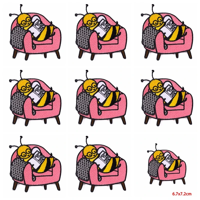 Parche de dibujos animados para planchar en la mochila, parches bordados de unicornio, rayas de animales, DIY, 10 unidades por lote - imagen 5