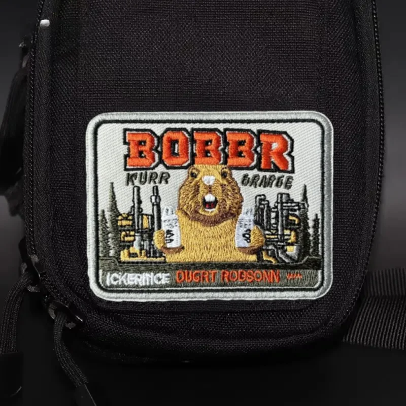 Parche de castor bonito, insignia de moral táctica, bordado militar, gancho y bucle, mochila, accesorios de decoración de ropa, pegatina, brazalete