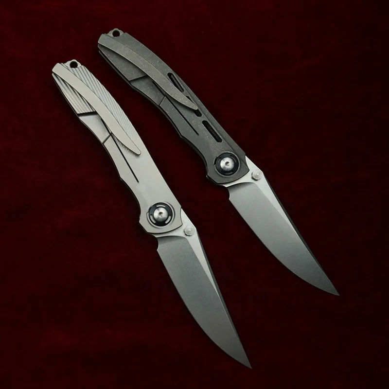 LEMIFSHE DUK Real cuchillo plegable EDC táctico de titanio 3D - imagen 2