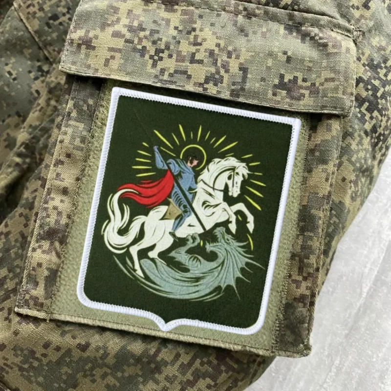 Parche estampado de George The Victorious, chaleco táctico, insignia de moral con gancho y bucle, pegatinas decorativas para mochila, parches para brazalete para ropa