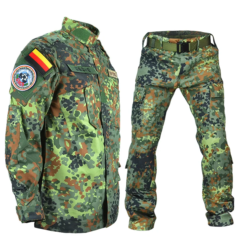 Conjunto de pantalones y chaqueta de traje de campo ACU de uniforme de entrenamiento de jungla alemán Spot