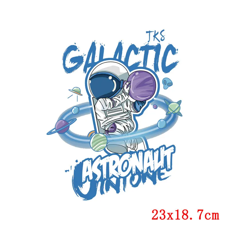 Parche de planeta, transferencia de hierro para ropa, transferencia térmica para ropa, apliques de vinilo, pegatina térmica de astronauta y Luna para ropa - imagen 4