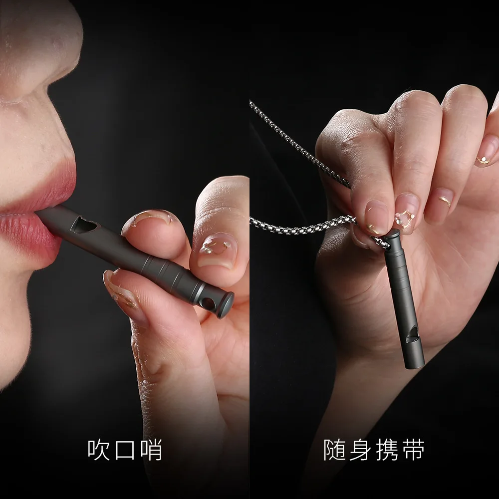 Mini silbato de Metal de aleación de titanio de alto decibelio para exteriores, silbato de supervivencia al aire libre, silbato de árbitro, trabajador Edc - imagen 4
