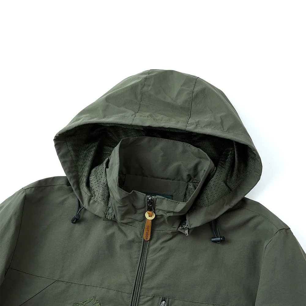 Chaqueta con capucha transpirable para hombre, abrigo ligero, chaquetas impermeables, cortavientos para exteriores, moda, primavera - imagen 4