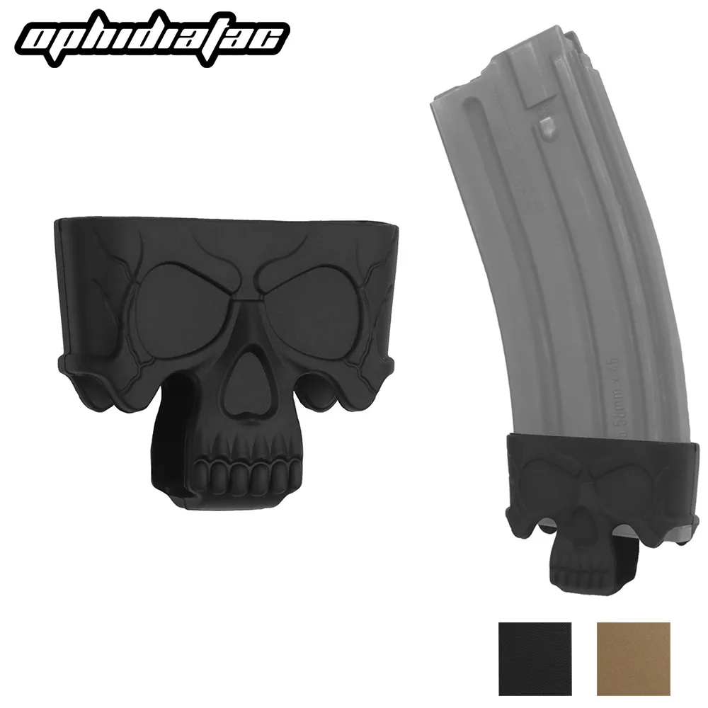 OPHIDIANTAC-funda de goma para revista rápida, 5,56, 7,62 Mag, anillo de jaula auxiliar, calavera M4 M16 AR15, accesorio para pistola de caza