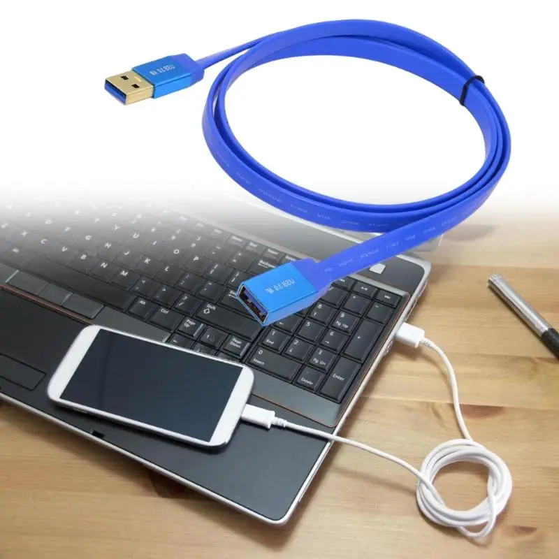 Cable extensión USB Datos masculinos a femenino Cable extensor USB 5Gbps Velocidad rápida K1KF