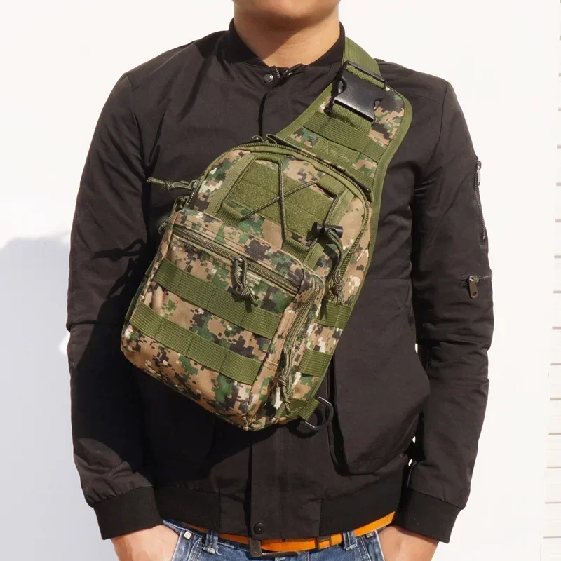 Bolsa de pecho para deportes al aire libre Molle Camo escalada Trekking mochila hombres Sling bolso de hombro senderismo Camping caza pesca mochila - imagen 3