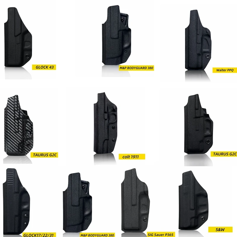 Funda de pistola táctica Kydex para Glock 17/22/31/43 TAURUS G2C Sig P365 Colt 1911, funda de pistola oculta para mano derecha, equipo de caza - imagen 2