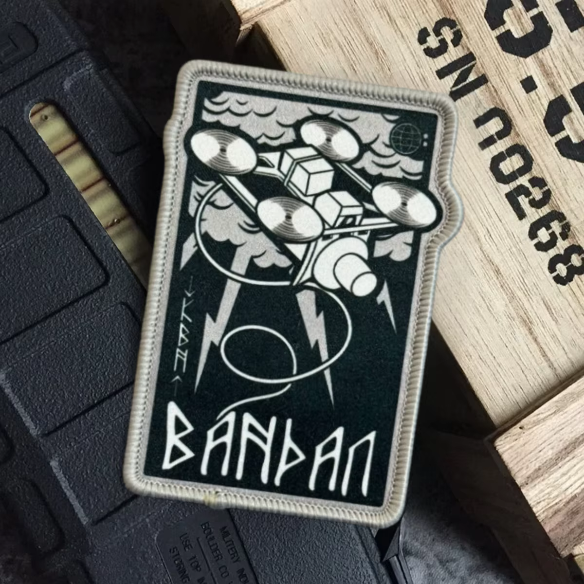 BABAAN Parche táctico morale drones runas nórdicas con velcro - imagen 5