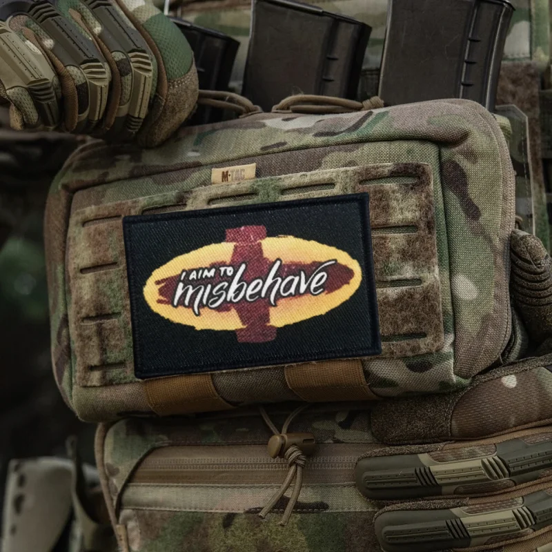 Parche estampado I Am To Misbehave, chaleco táctico, insignia de moral con gancho y bucle, pegatinas decorativas para mochila, parches para brazalete para ropa
