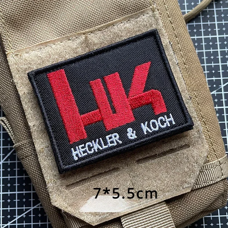 GLOCK-insignia de moral bordada, sujetador de gancho y bucle, brazalete táctico al aire libre, parches militares HK para mochila, aplique de pegatina - imagen 4