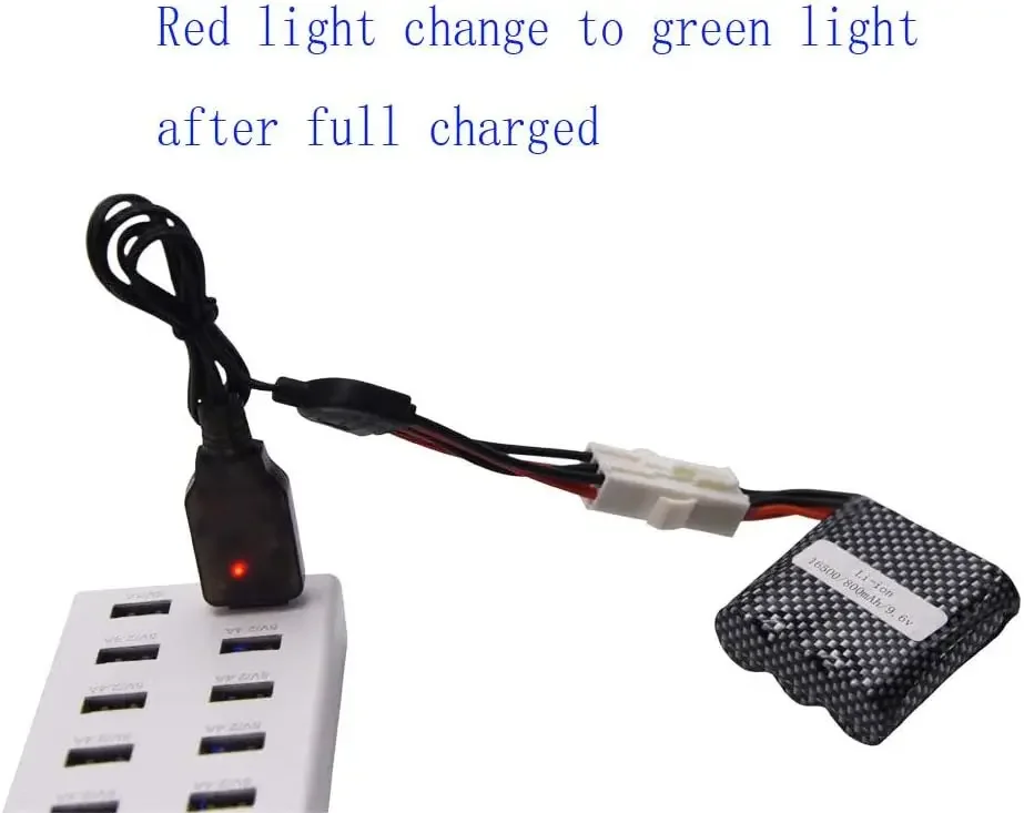 EL-6P-Batería de iones de litio de 9,6 V, 800mAh, 20C, para S911, S912, 9115, 9116, 9120, 15-DJ02, 15-DJ03, coche de carreras RC, juguetes 1/12 - imagen 4