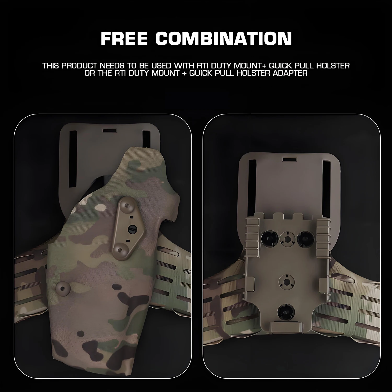 Placa de muslo con funda ARC con esponja suave y paneles MOLLE para plataforma de montaje RTI - imagen 3