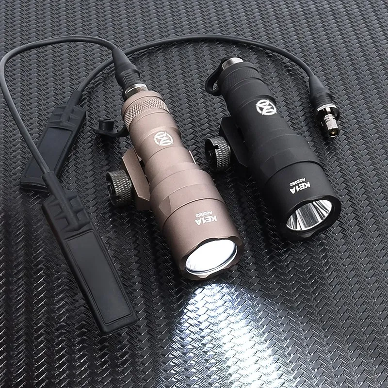 WADSN-linterna táctica M300 M300C, interruptor de presión de luz LED blanca de 400 lúmenes para riel de 20mm, CSS, arma de caza, accesorio de explorador - imagen 4