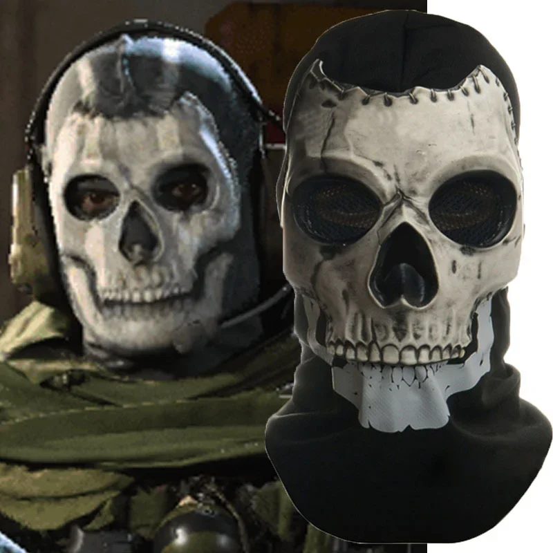 Máscara de fantasma de Call of Duty, gorro de Calavera, disfraz de Halloween de Navidad, accesorios para fiestas navideñas, cascos de látex de juego de rol - imagen 5