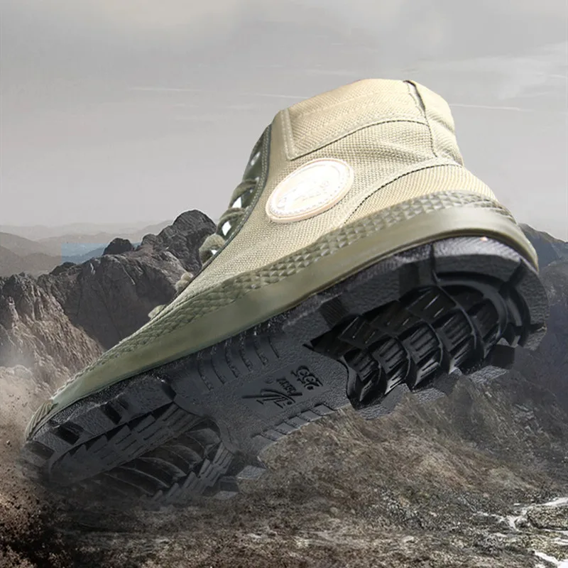 Zapatos de combate de alta calidad, botas de lona para escalada en arena a prueba de viento, zapatillas de trabajo de goma, zapatos de protección laboral, entrenamiento de senderismo al aire libre - imagen 4