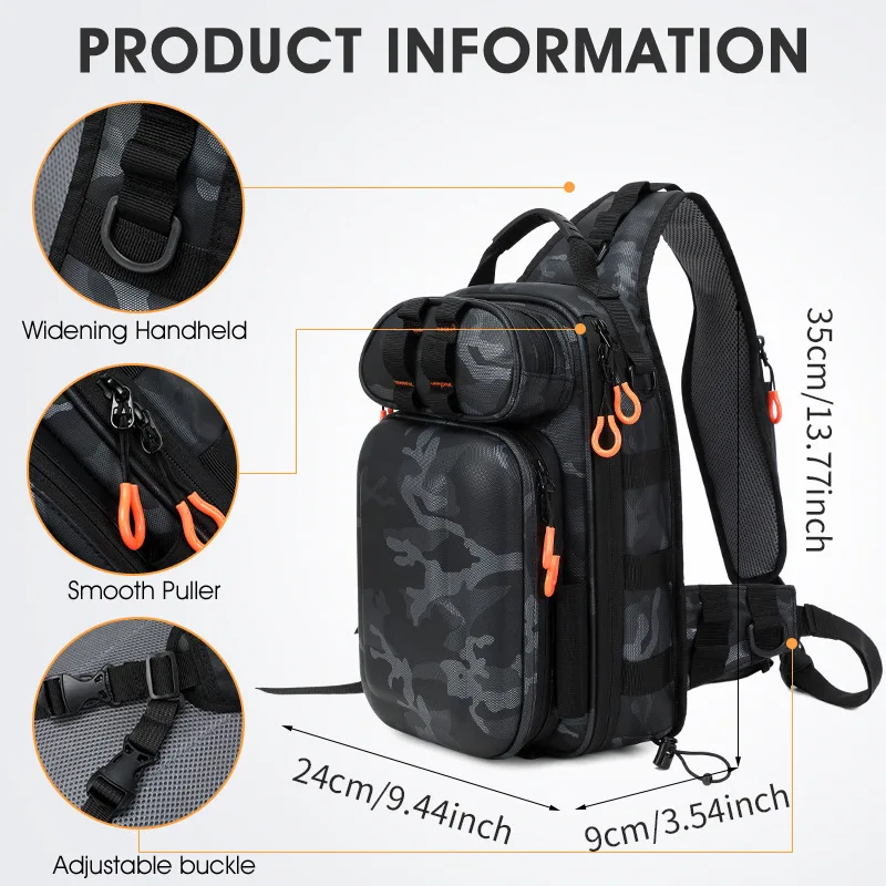 Bolsa táctica de pecho para pesca y escalada con soporte para caña, gran capacidad, entrenamiento deportivo, senderismo, caza, ciclismo, bandolera - imagen 3