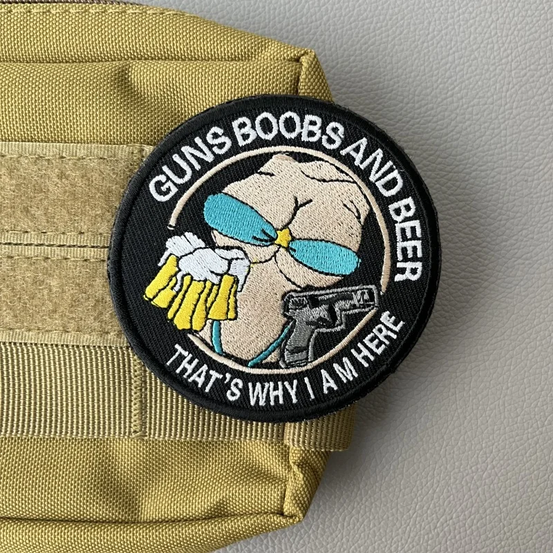 Parches bordados de belleza para arma de cerveza, gancho y bucle, pegatina táctica DIY, insignia de moral, decoración para ropa y mochila - imagen 3