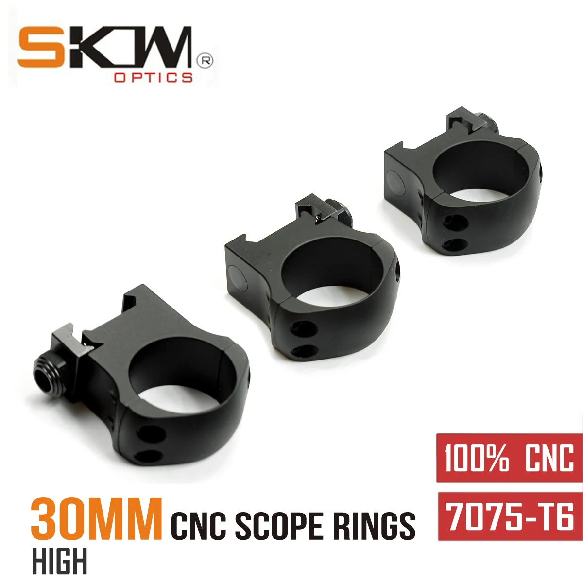 Anillos de mira de SKWGEAR-30mm, mira telescópica CNC de alta resistencia, ajuste de montaje 7075 -T6, Picatinny - imagen 3