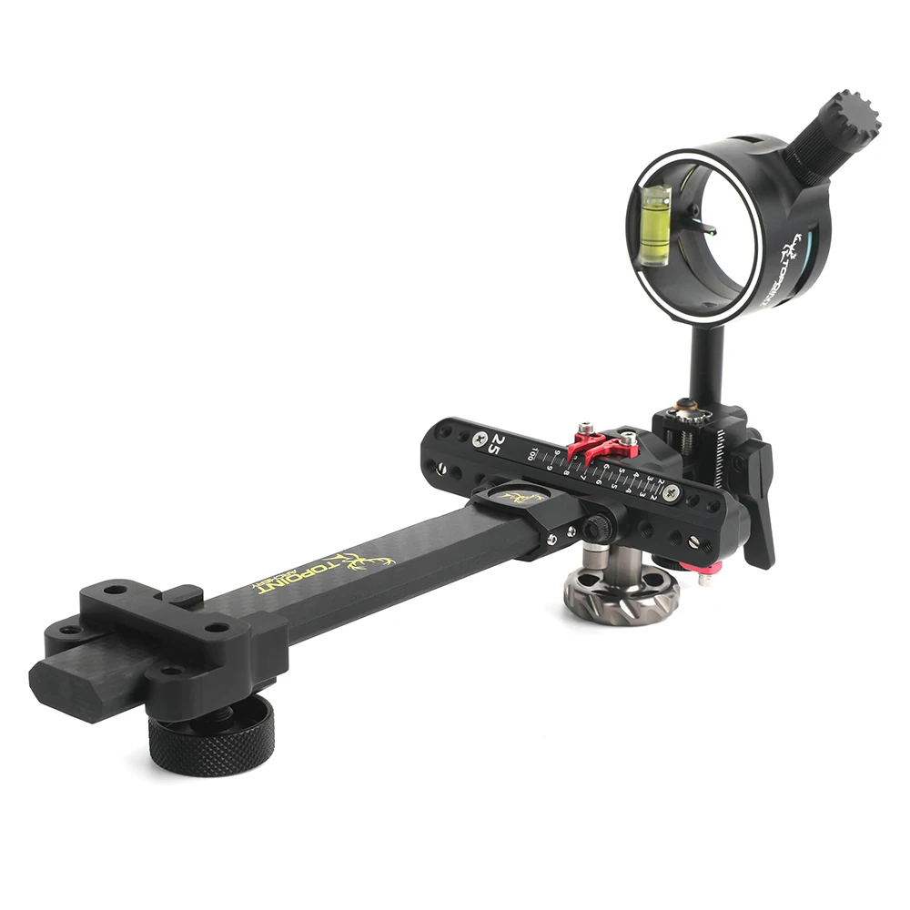 TX9610 arco compuesto vista 4/6/8X lente arco tiro con arco caza puntería varilla de fibra de carbono ajustable 1 Pin arco vista - imagen 5