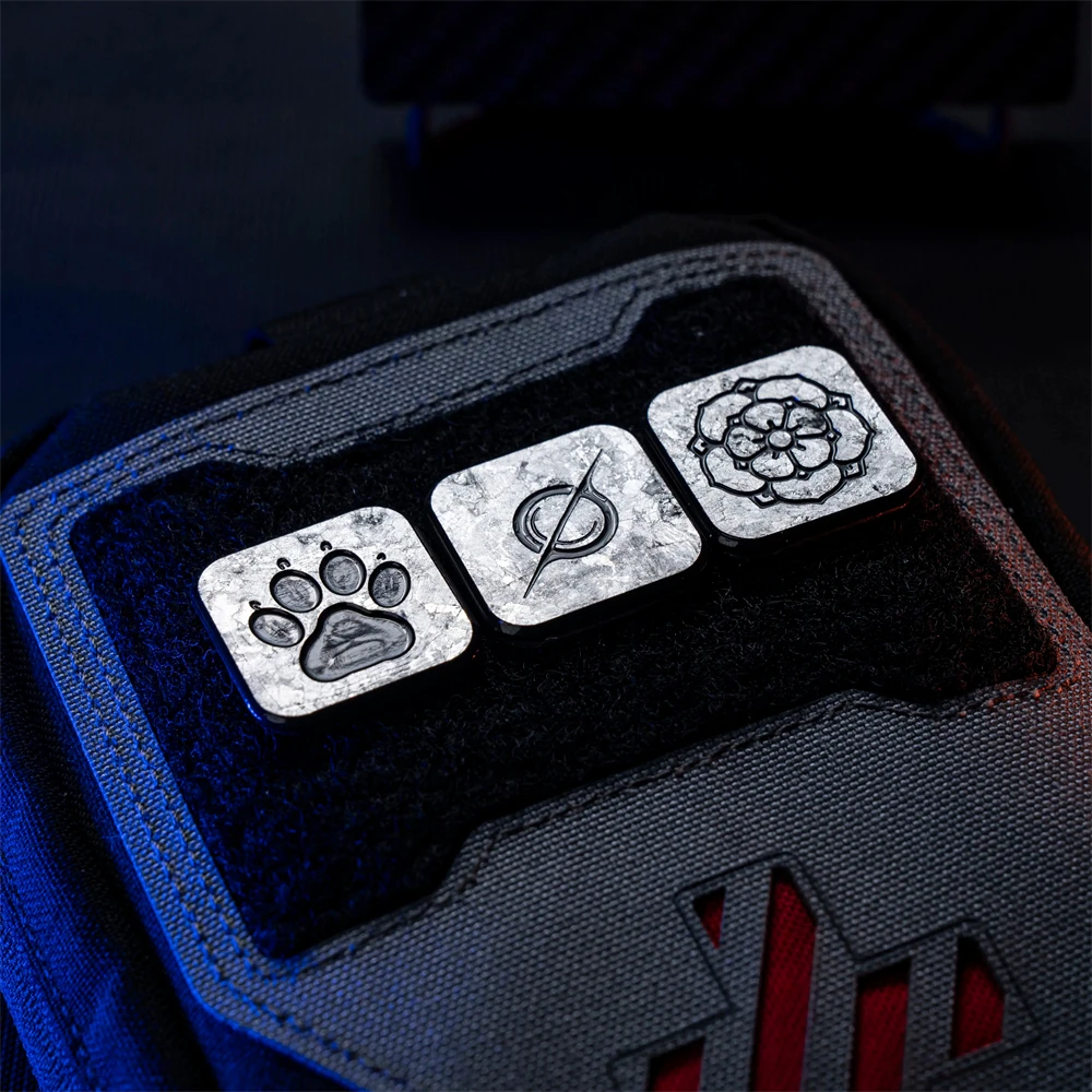 Parche de fibra de carbono Silver Comet War Bears Epiphyllum, insignia cuadrada táctica, apliques DIY para decoración de ropa y mochila