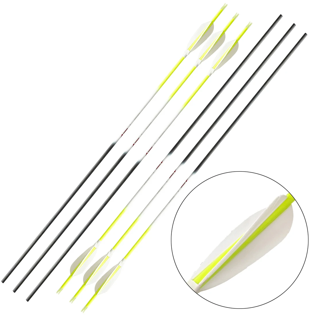 6 uds Linkboy tiro con arco ID6.2MM columna vertebral 300-800 pluma oblicua de 4 pulgadas 100gr junta tórica accesorios de caza - imagen 4