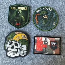 Parche táctico velcro calavera para uniforme militar