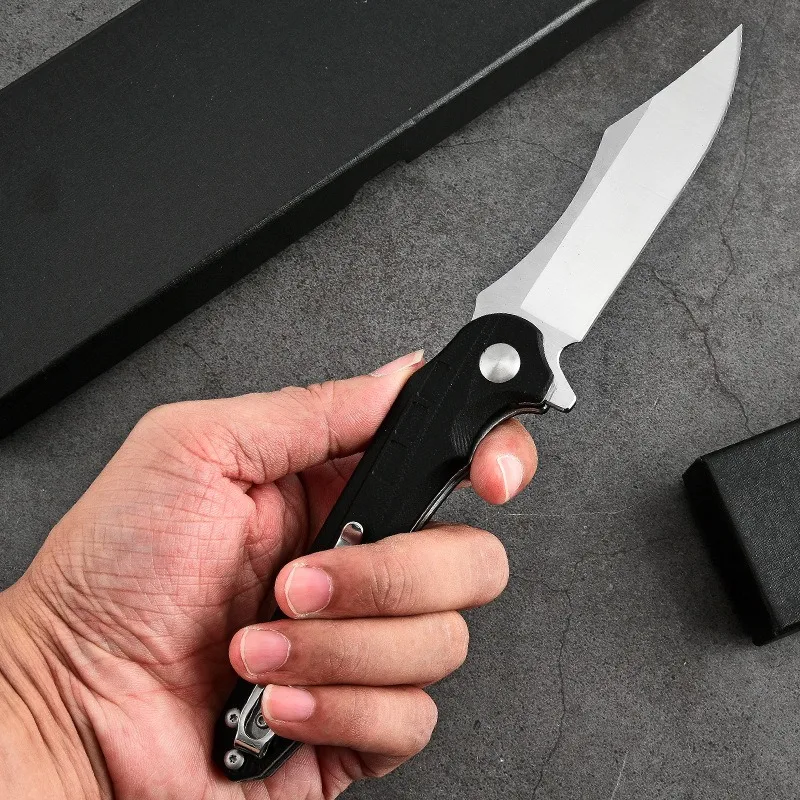 Cuchillo plegable de acero D2, cuchillo portátil de supervivencia para acampar, cuchillo plegable afilado para senderismo, mini cuchillo táctico de defensa G10 - imagen 3