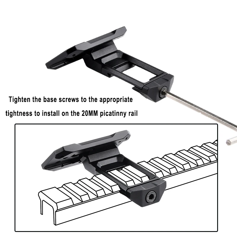 WADSN Base de Metal montado en el lado montaje óptico sesgado SI 45 ° lateral montado adecuado para accesorios de caza dispositivo - imagen 3