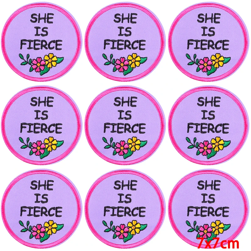 Lote de 10 parches feministas bordados para ropa de niña, Parche de costura potente/Fusible, parches para planchar, parches bordados para ropa - imagen 2