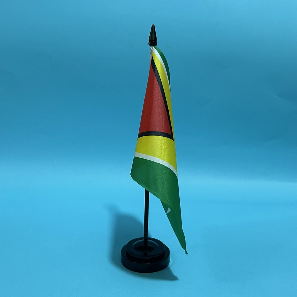 BANDERA DE SKY, bandera de escritorio de oficina, bandera de Guyana, 14x21cm, bandera nacional de Guyana de poliéster, adornos de escritorio, banderas - imagen 5