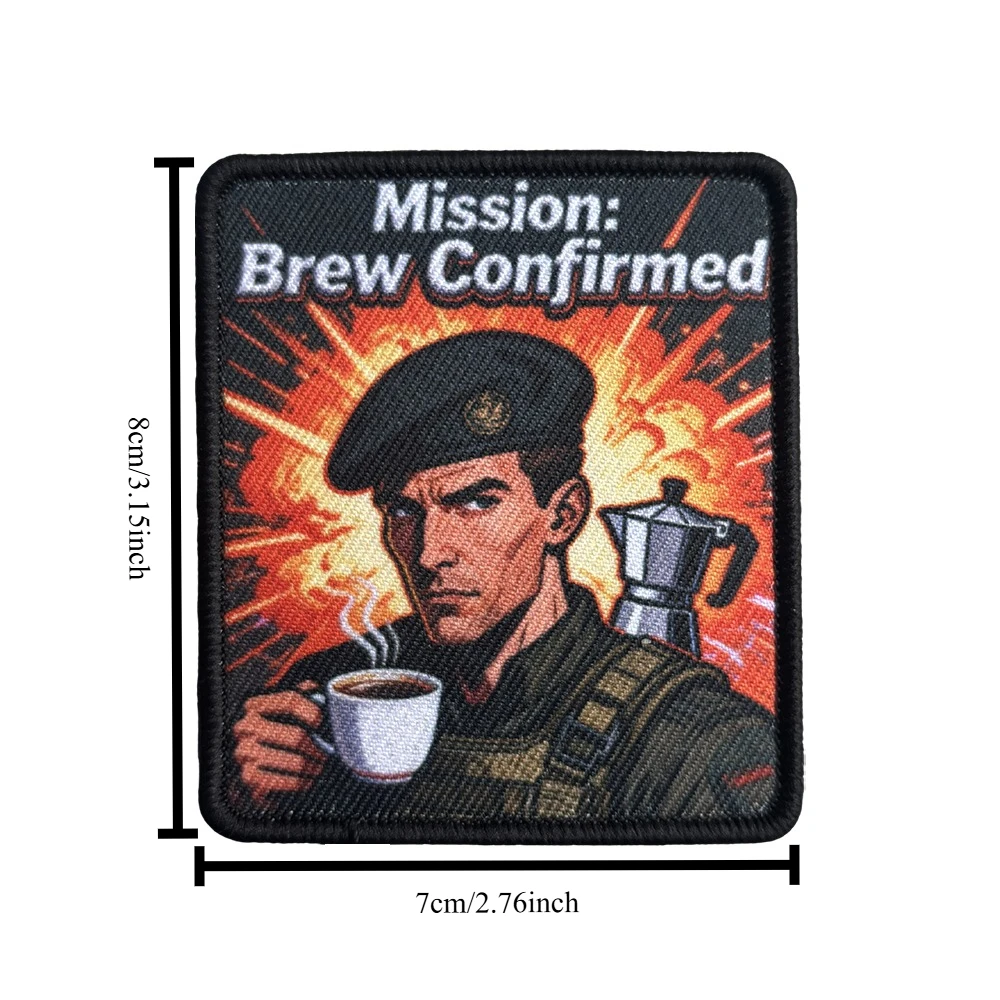 Parche táctico insignia café con velcro para moral militar - imagen 2