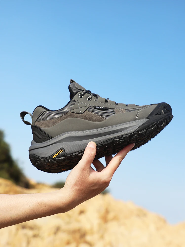 Botas de senderismo HUMTTO de piel de vaca para hombre, botas de caza impermeables, zapatos tácticos de combate en el desierto, zapatos de trekking al tobillo, zapatillas para caminar - imagen 5