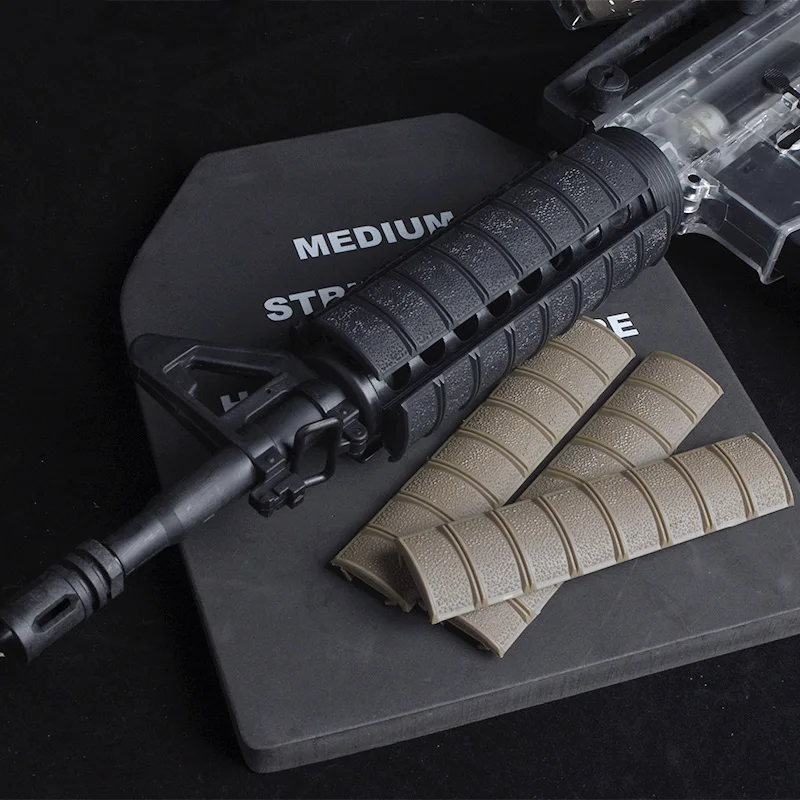 Cubierta de riel a cuadros negra táctica de 6,25 pulgadas para AR15, riel Picatinny de 20mm, accesorios para pistola Airsoft Tou, 3 uds. - imagen 5
