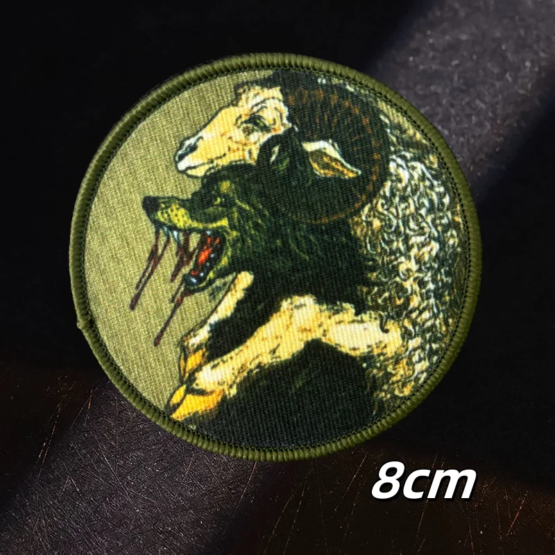 Parche táctico "Lobo en ropa de oveja" en tela, brazalete militar, insignia de moral, parches, apliques de combate Klett, pegatinas para mochila - imagen 5