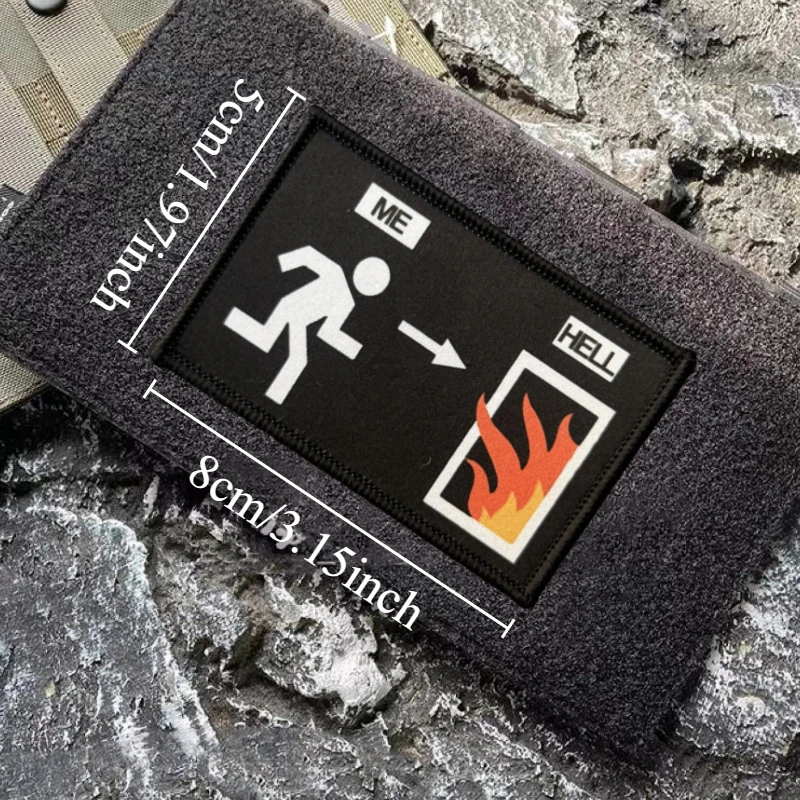 Parche de ir al infierno, insignia de moral táctica, impresión de gancho y bucle, mochila, ropa, accesorios decorativos, pegatinas, brazaletes - imagen 4
