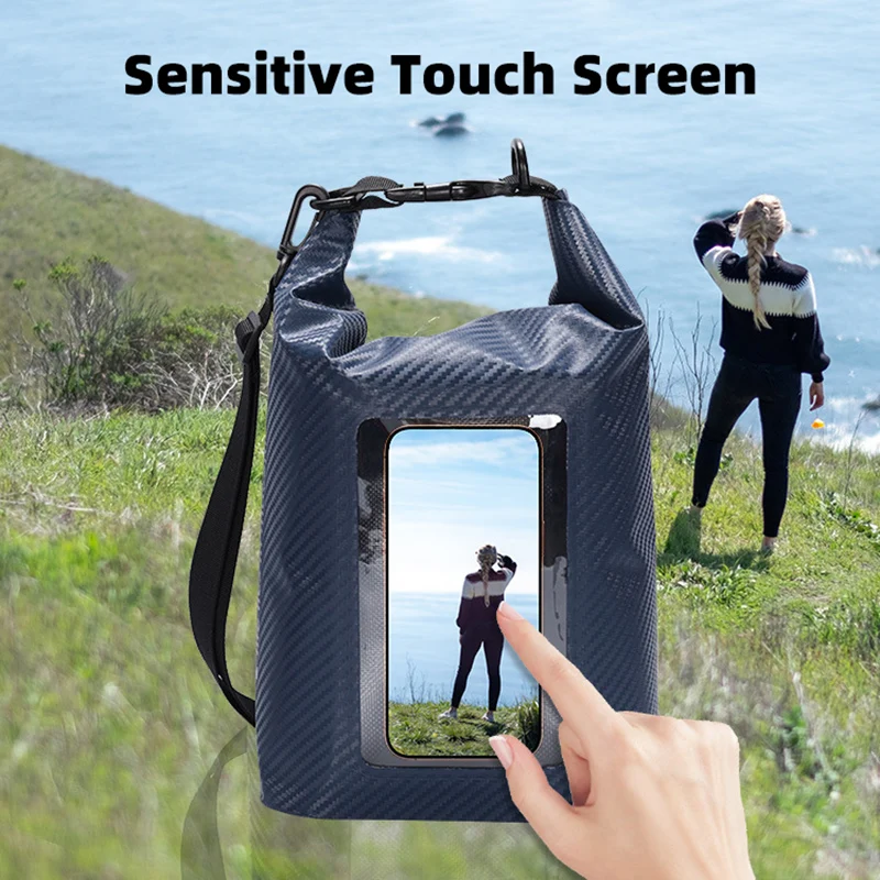 Bolsa de natación ligera de 2L y 5L, bolsa impermeable, bolsa seca con pantalla táctil, deporte al aire libre, pesca, deriva, senderismo, canotaje, bolsa para teléfono - imagen 3