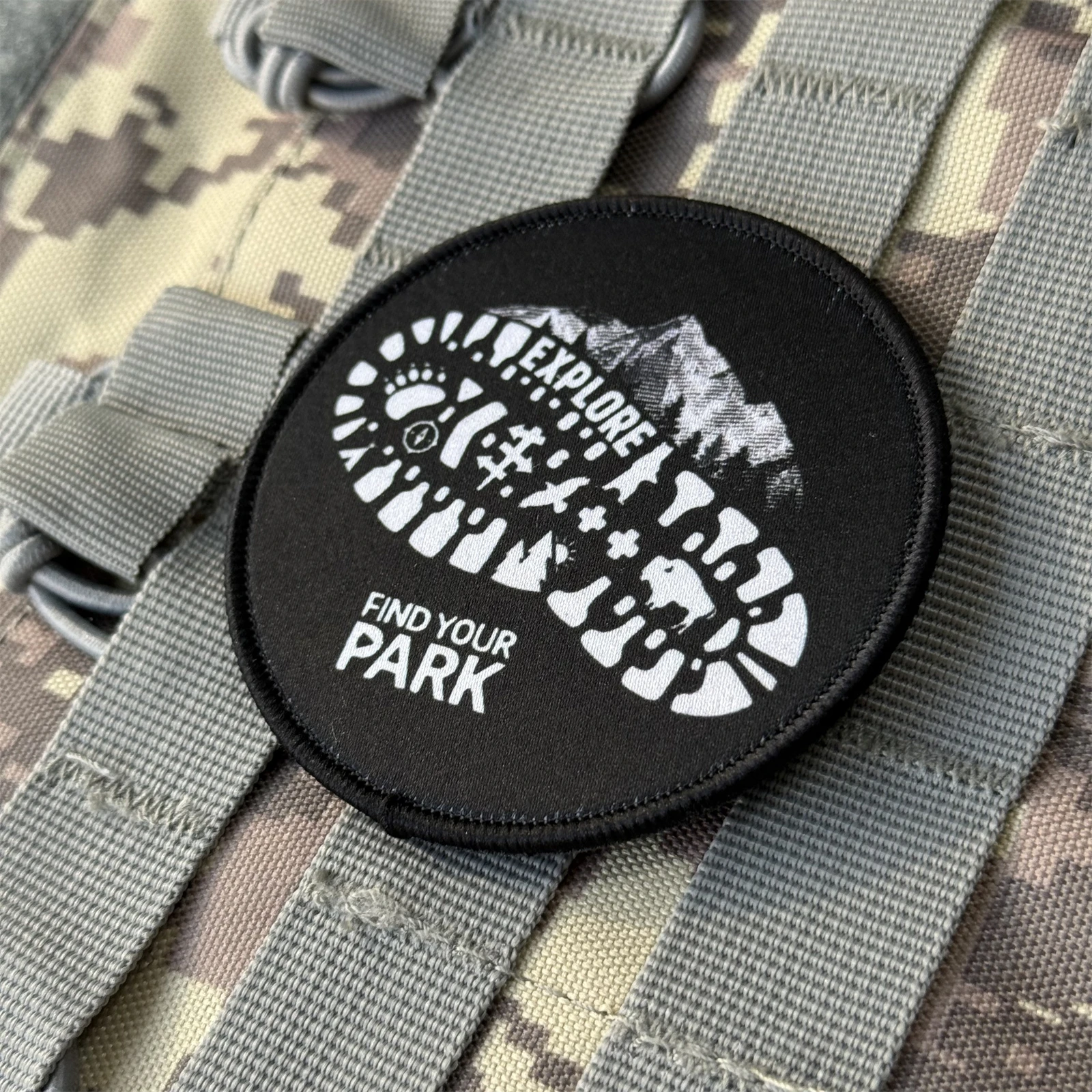 Apliques de senderismo, insignia natural, recuerdo impreso, parches de gancho y bucle de moral para ropa, pegatina de mochila militar táctica - imagen 5