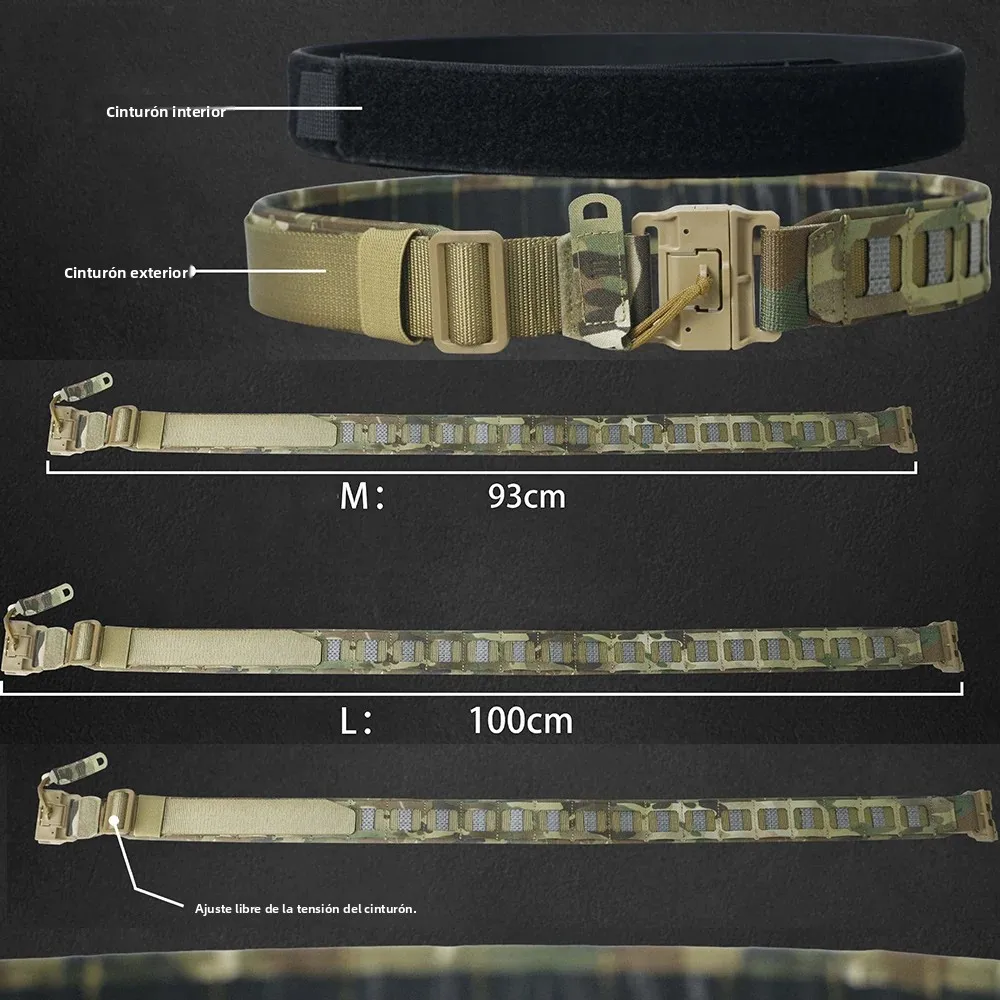 Cinturón táctico multifunción para exteriores, hebilla magnética de campo de camuflaje, cinturón Tegris de entrenamiento, hebilla magnética, eliminación rápida de cinturón - imagen 5