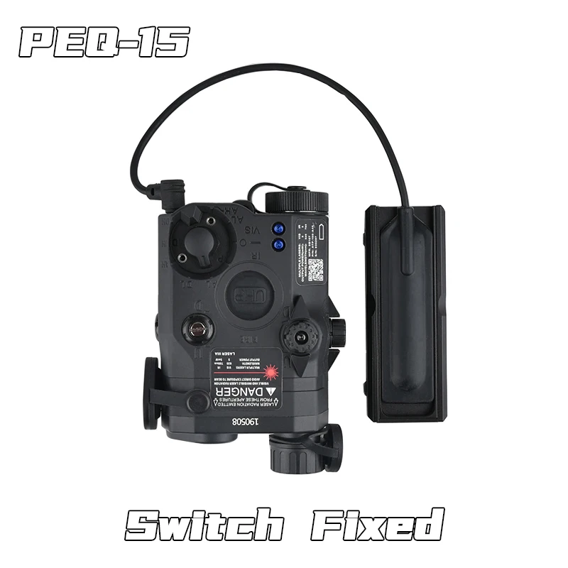 Luz de relleno IR táctica WADSN, punto rojo, verde, azul, PEQ15, láser, Airsoft, PEQ, estroboscópico, LED blanco, interruptor de luz de explorador de caza, montaje fijo - imagen 4