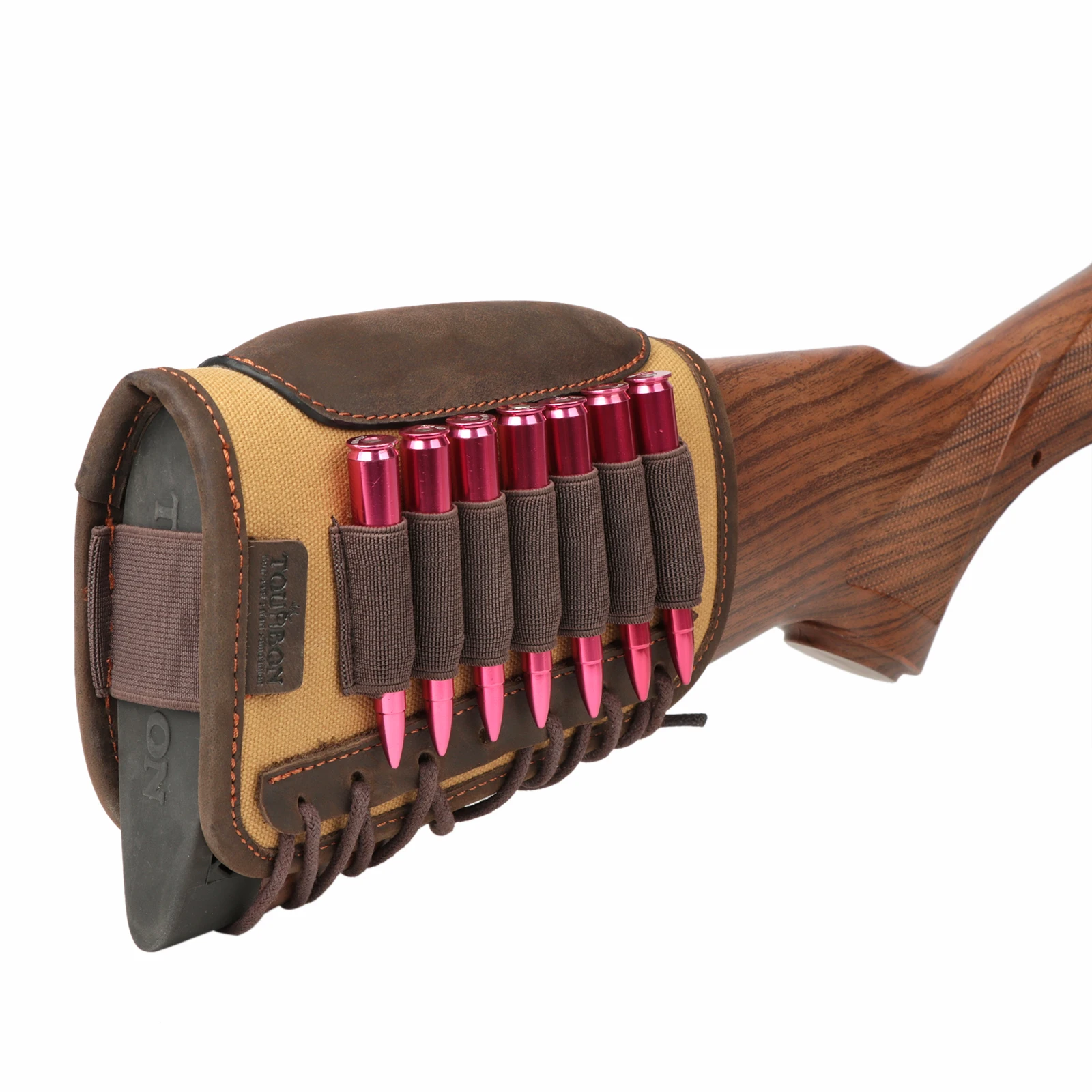 Tourbon funda de rifle lona y cuero apoyo mejilla con lazos munición - imagen 3