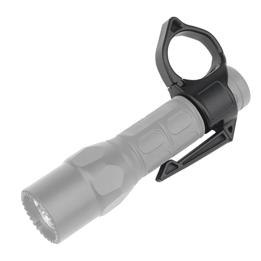 Anillo para linterna, agarre antideslizante, anillo para dedo, adaptador para linterna, soporte Compatible con Clip de bolsillo, anillo para dedo táctico multifunción