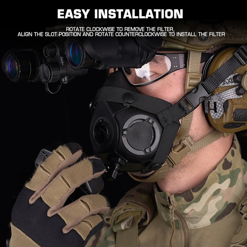 Respirador táctico especial, máscara de media cara, Radio, versión de comunicación móvil para Paintball Militar, Airsoft, caza, CS, Cosplay - imagen 3