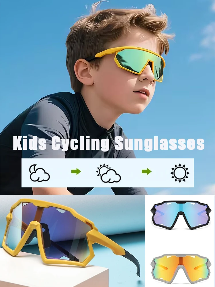 Gafas de sol polarizadas para ciclismo para niños y jóvenes, gafas de ciclismo UV400 para niñas, gafas para acampar, pescar, deportes al aire libre - imagen 2