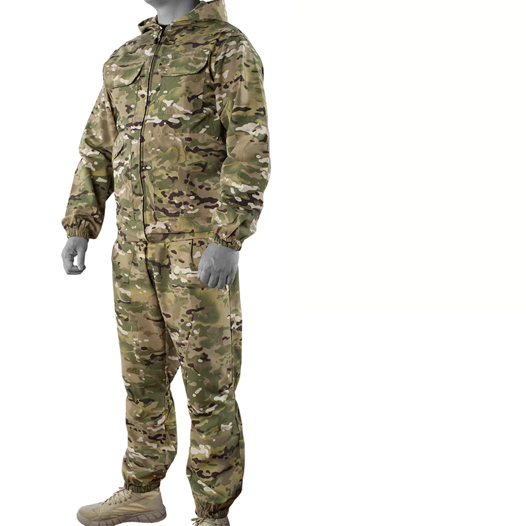 Conjunto de traje de entrenamiento integrado ruso de camuflaje, abrigo suelto transpirable de verano, abrigo en miniatura, Verde - imagen 2
