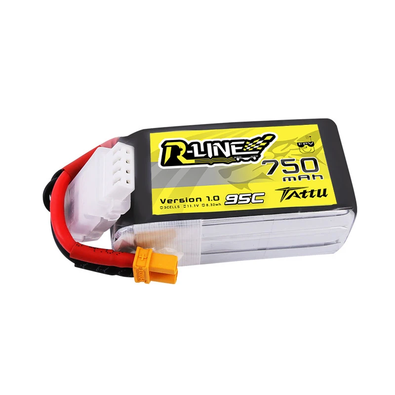 3 uds TATTU-R-LINE 1,0 750mAh 95C 11,1 V LiPo batería para RC helicóptero Quadcopter Dron de carreras con visión en primera persona piezas 3S batería recargable - imagen 4
