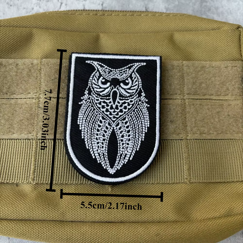Parche táctico moral búho – Chevron bordado con velcro para mochila - imagen 3