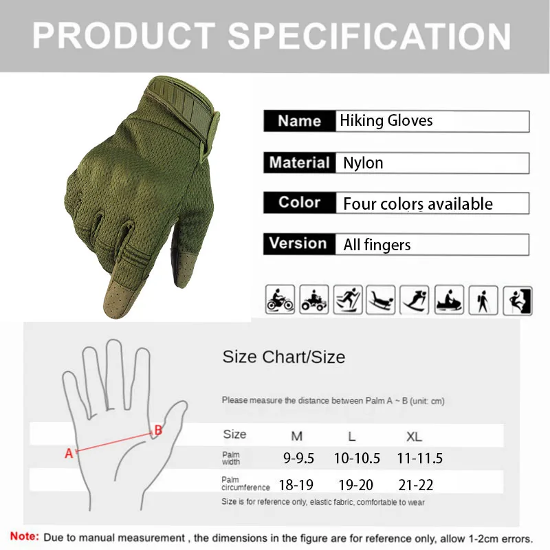 Guantes tácticos de dedo completo para motocicleta, guantes para Paintball, Airsoft, caza, tiro, equitación al aire libre, Fitness, senderismo - imagen 5
