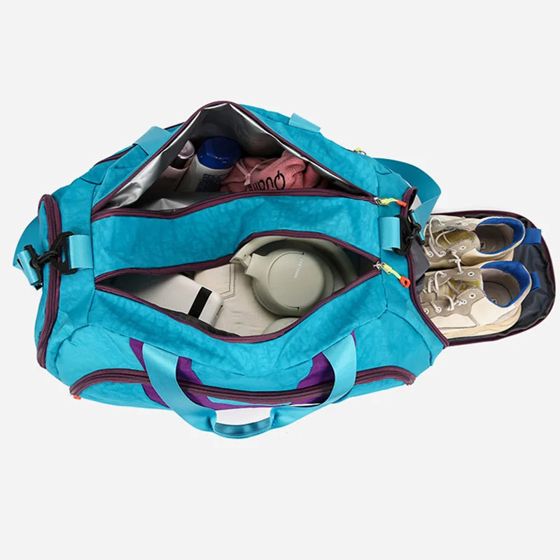 Bolso de mano deportivo de gran capacidad para mujer, bolsa de hombro con bolsillo para zapatos secos y húmedos, para natación, Fitness, Yoga y viaje - imagen 4